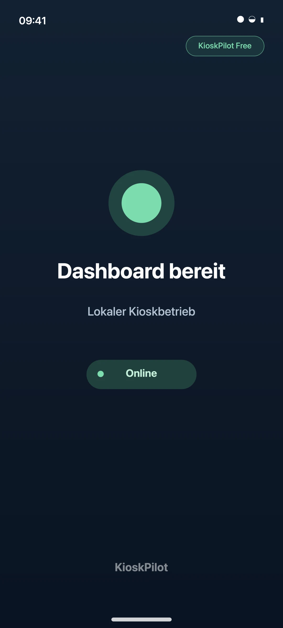 Android-Tablet mit KioskPilot im Vollbild-Kioskmodus