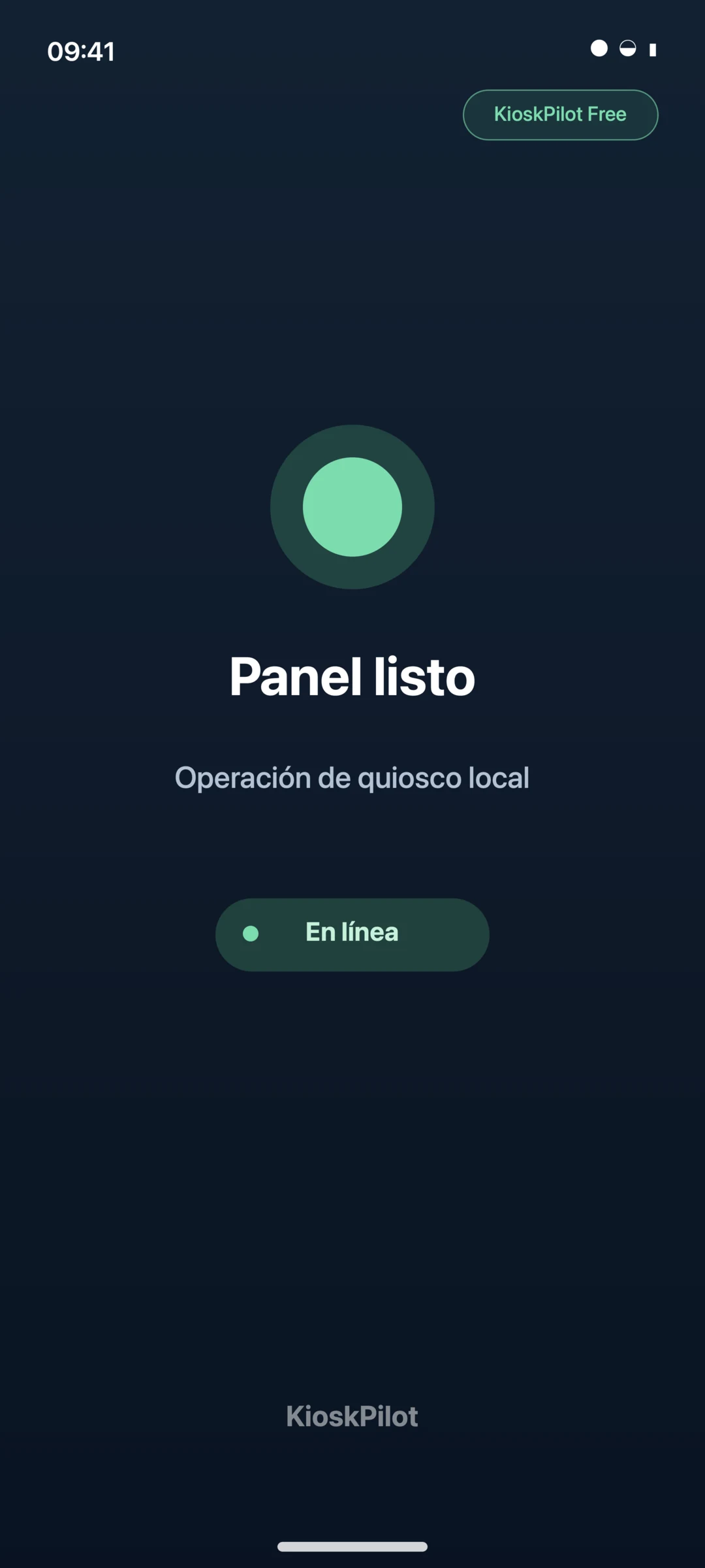 Tableta Android con KioskPilot en modo quiosco de pantalla completa