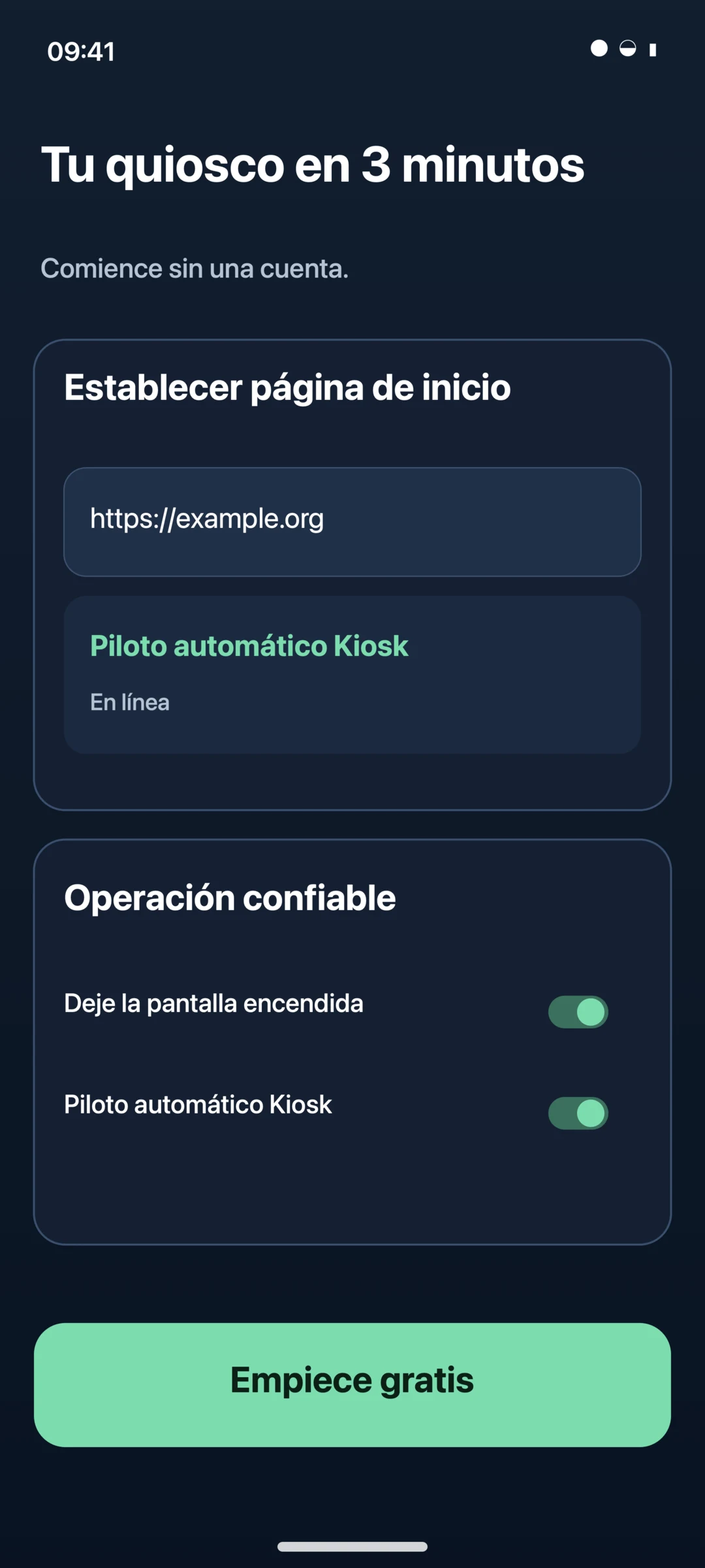 Asistente de configuración del navegador Kiosk Android KioskPilot