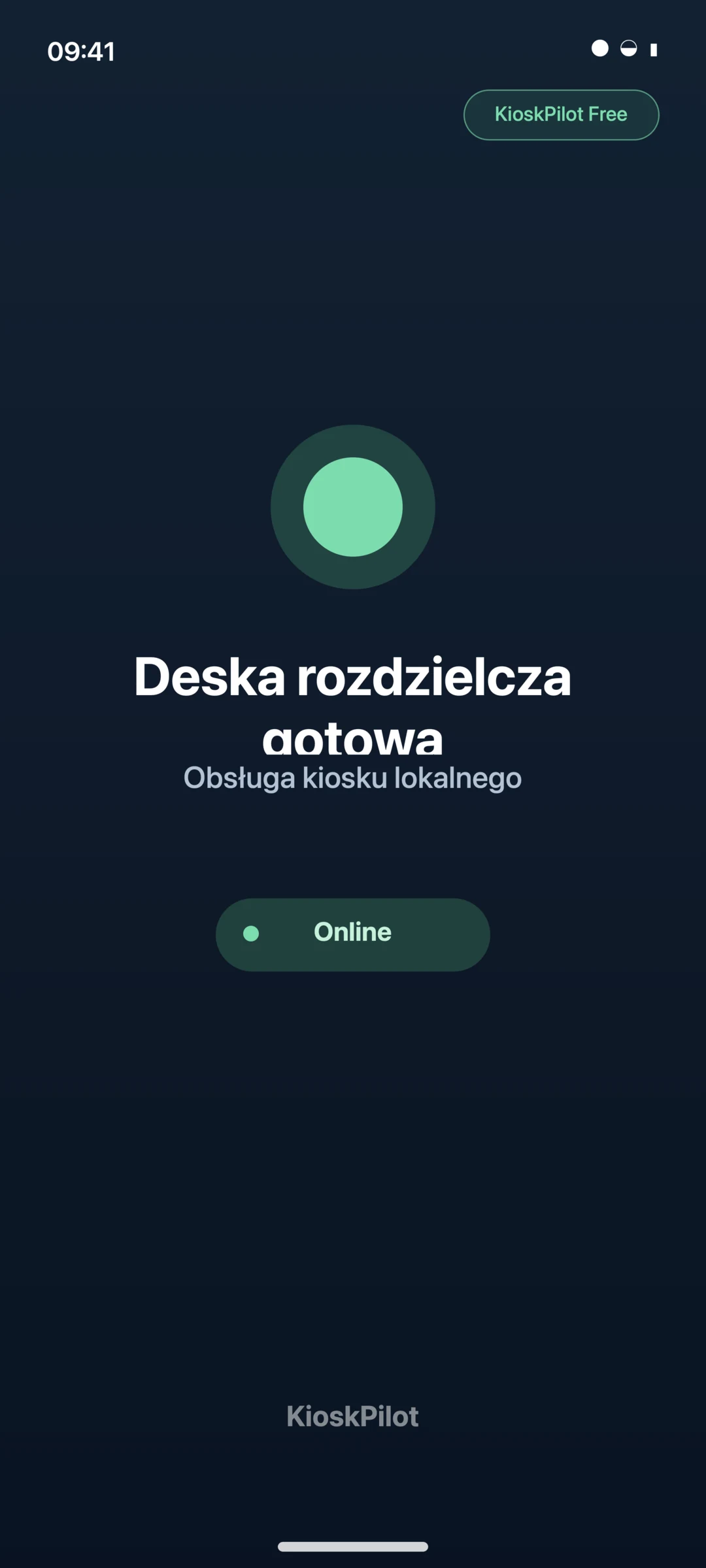 Tablet z Androidem z KioskPilotem w trybie kiosku pełnoekranowego