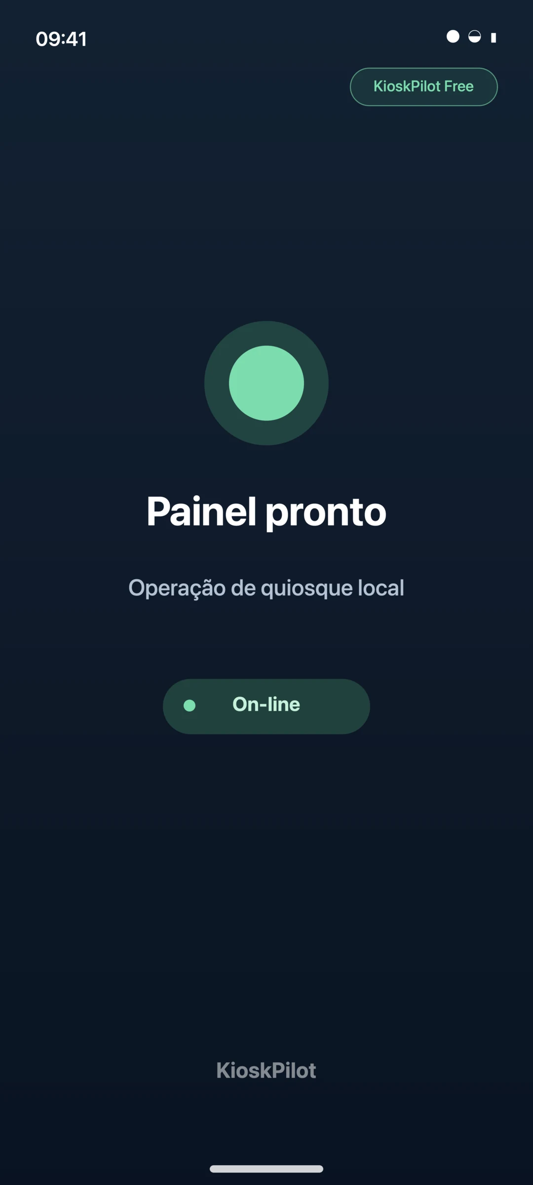 Tablet Android com KioskPilot no modo quiosque de tela cheia