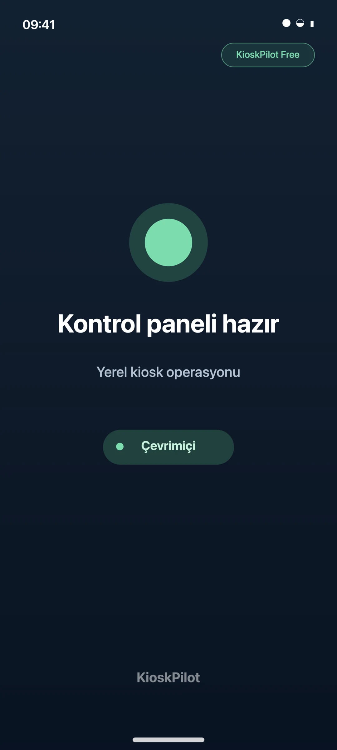 Tam ekran kiosk modunda KioskPilot'a sahip Android tablet